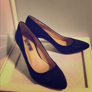 Black rhinestone, 3 inch heel.